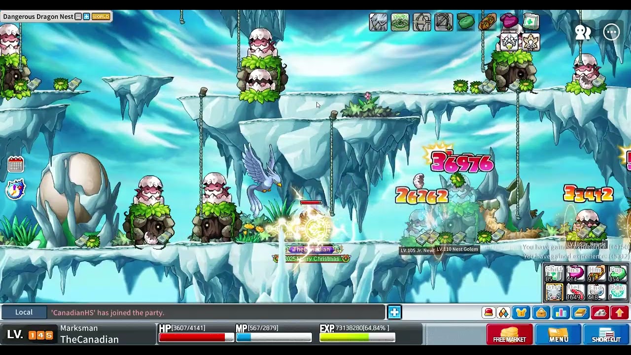 Maplestory Artale - Level 145 Marksman Solo Newties (2M+ XP/10 mins)
