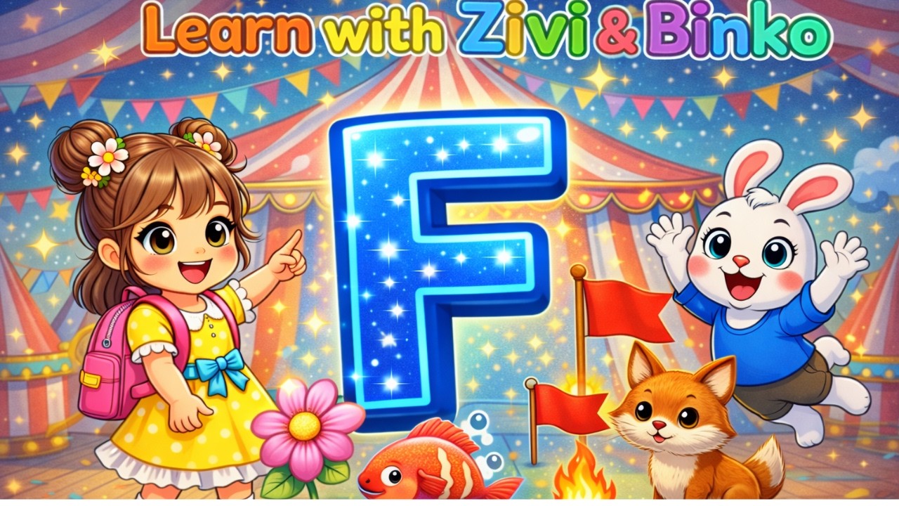Learn Letter F with Zivi & Binko ๐ | ABC Learning for Kids | Preschool ...