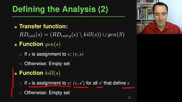 Lecture "Data Flow Analysis (Part 3, More Examples)" of "Program Analysis"