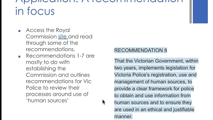 U4AOS2 12  Recent recommendation by a Royal Commission