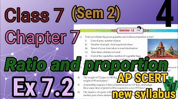 Ex 7.2,Ratio and proportion, Chapter 7,Class 7,Sem 2,AP SCERT new syllabus.