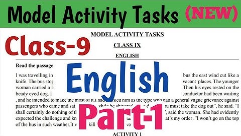Class IX, Model Activity Task, English