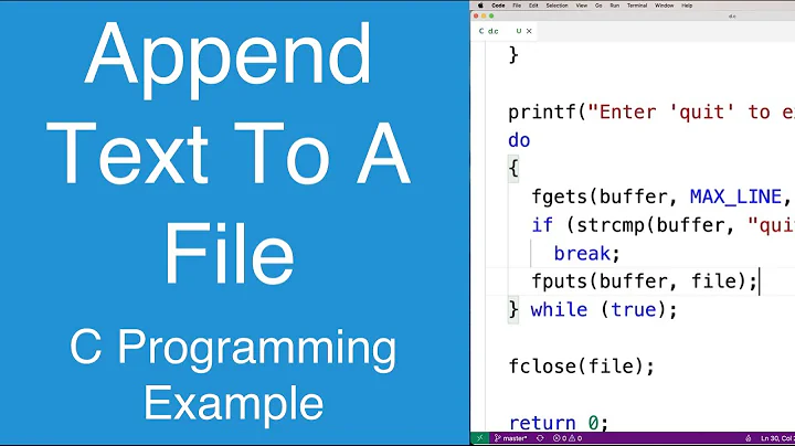 Append Text To A File | C Programming Example