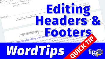 Editing Headers and Footers