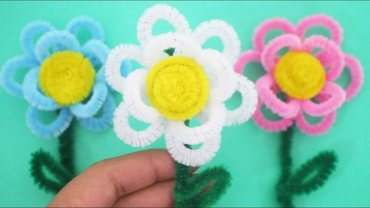 9 ideas de Flores de limpiapipas  manualidades con limpia pipas, figuras  con limpiapipas, manualidades