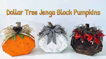 Dollar Tree 🌳 Jenga Block Pumpkins 🎃
