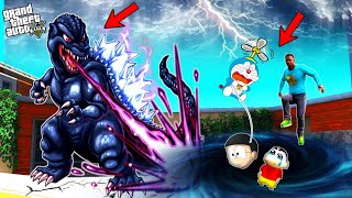 GTA 5 | MEGA GODZILLA ATTACKED SHINCHAN and FRANKLIN DORAEMON in GTA 5