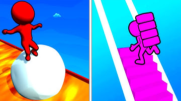 Snow Race 3D vs Bridge Race ❄️🌉🏁🔥 Max Levels Gameplay Walkthrough (Android/iOS) MJHS2E3