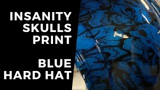 BEST HYDRO DIPPING | INSANITY SKULLS ONTO BLUE HARD HAT | BAG R BUCK HYDROGRAPHICS