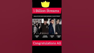 Asian Artists with the MOST 1 BILLION Spotify Streams | BTS, Jungkook, Joji, Jimin #jiminbts #bts