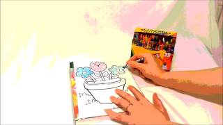 Crayola Crayons Coloring Pretty Flowers