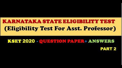 KSET 2020 QUESTION PAPER+ANSWERS |PART 2|Computer Science &Applications|Karnataka Eligibility Test