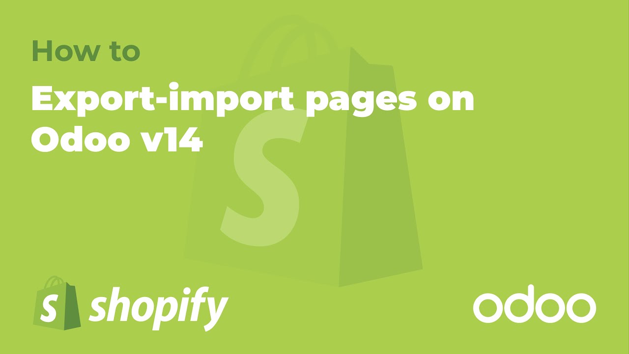 Odoo & Shopify KB: How to import and export pages