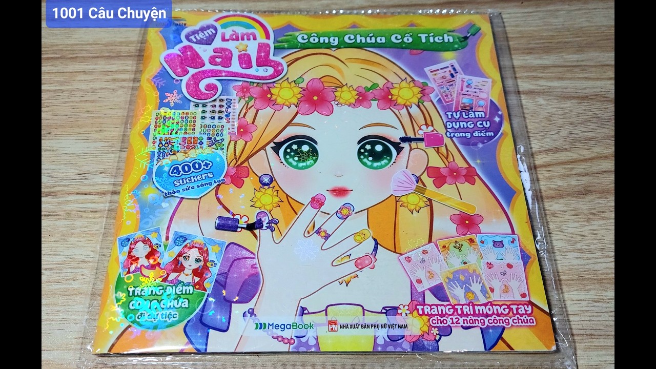 Thiết kế sticker Công Chúa sơn móng tay,Tô son,Vẽ mắt,Má hồng,Đeo nhẫn,Vòng,Bông tai,Dây chuyền đẹp