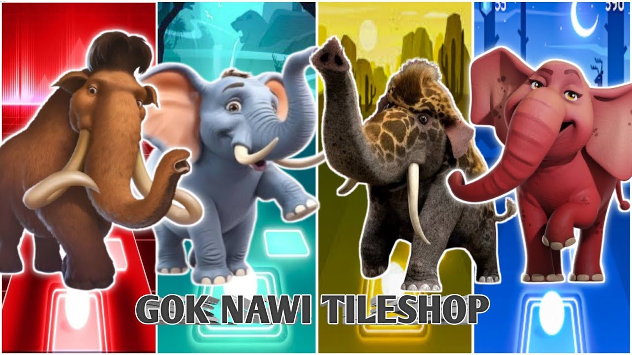 🎬⚡ Забавный Мэнни 🦣🆚 Забавный Синий Слон 🐘🆚 Забавный Мамонт 🦣🆚 Забавный Красный Слон 🐘|Танец с гр...