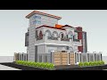 Corner House, Residential Project, Classical House Design, 3 bed House, Front Elevation of house.,