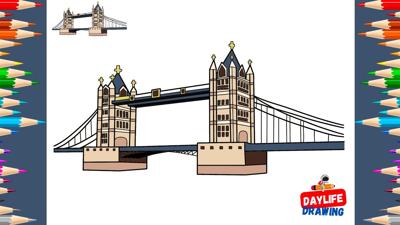 How to Draw London Tower Bridge | Iconic London Landmark Drawing