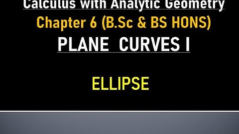 MATHS BSc & BS(HONs)| CHAPTER 6  | PLANE CURVES I  |LECTURE 4