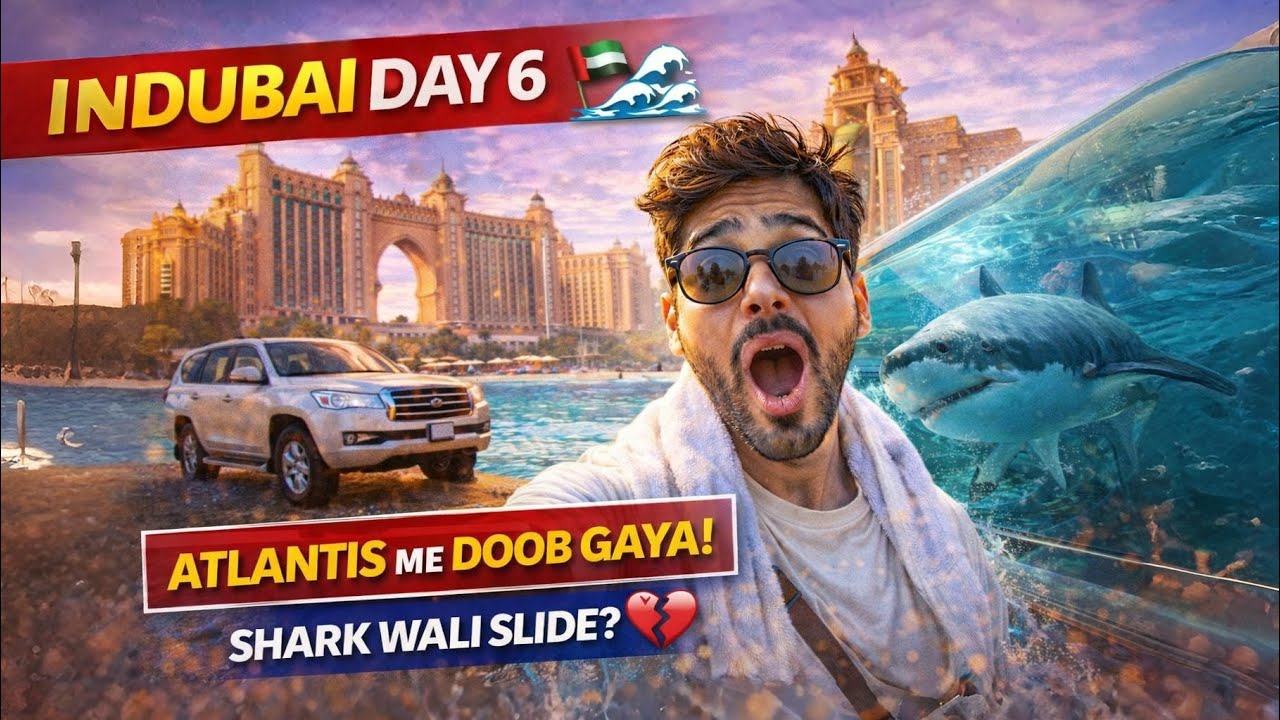 Dubai Day 6: Atlantis Aquaventure SHARK SLIDE 😱 Lost Chambers Aquarium