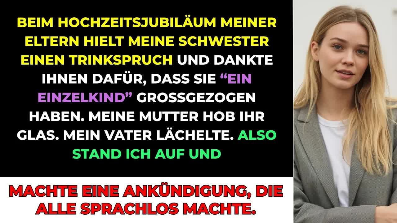 Meine Schwester Hielt Einen Trinkspruch Als ＂Einzelkind＂, Also Machte Ich Eine Ankündigung