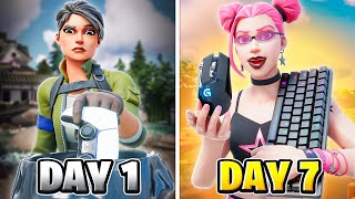 1 WEEK Fortnite Keyboard and Mouse Progression! (Controller to KBM) + Handcam