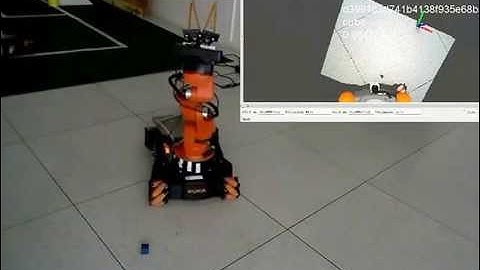 KUKA youBot picking up cube