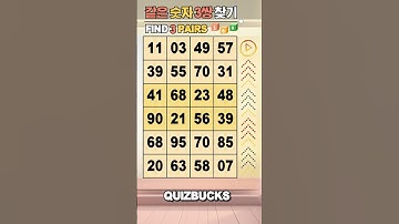 Find 3 Pairs of Identical Numbers 🎲 | 같은숫자찾기