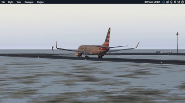 X Plane 11 Demo Boeing 737 takeoff  (replay)