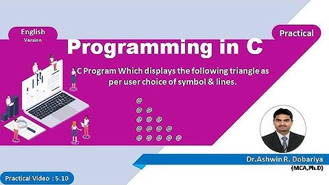 Programming in C | In English | 5.10 Left Align Symbolic Triangle - 9 | By Dr.Ashwin Dobariya