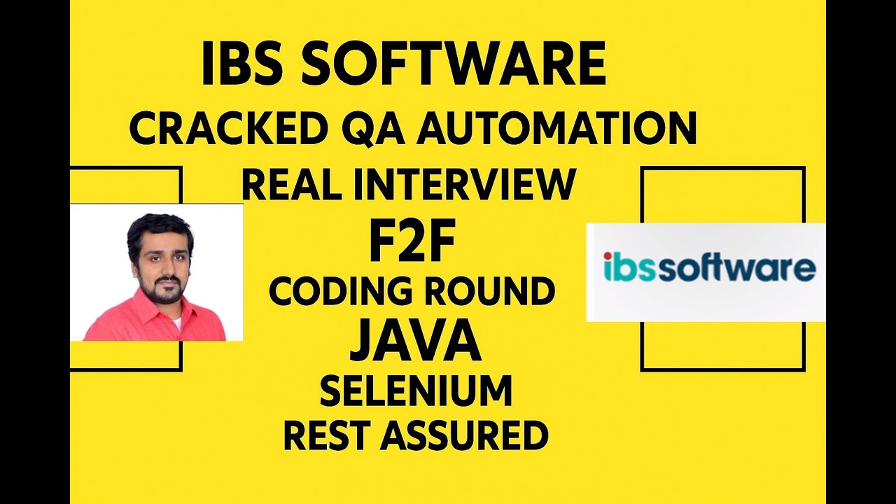 IBS software cracked qa automation interview java selenium rest assured