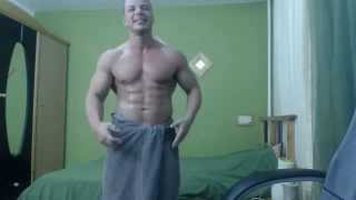 Gabriel MuscleDominus-flexing just back from shower