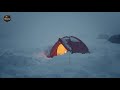 Gentle Snowstorm Sounds for Sleep ┇ Winter Tent Camping During a Blizzard