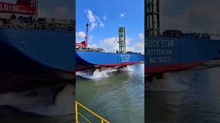 Massive Barge enters water with a Splash