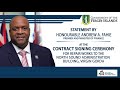 Statement by Premier Fahie at contract signing for repairs to North Sound Administration Building