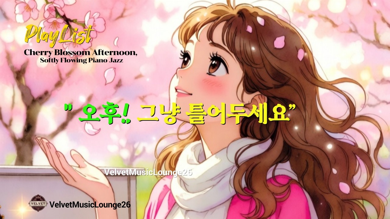 "🌸[playlist] Cherry Blossom Afternoon, Softly Flowing Piano Jazz |  