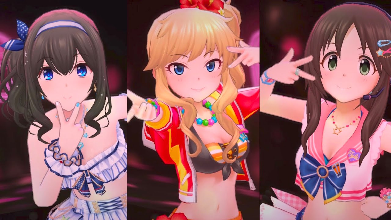 デレステ 水着衣装で Gossip Club Mv 大槻唯 鷺沢文香 姫川友紀 限定ssr衣装 Youtube