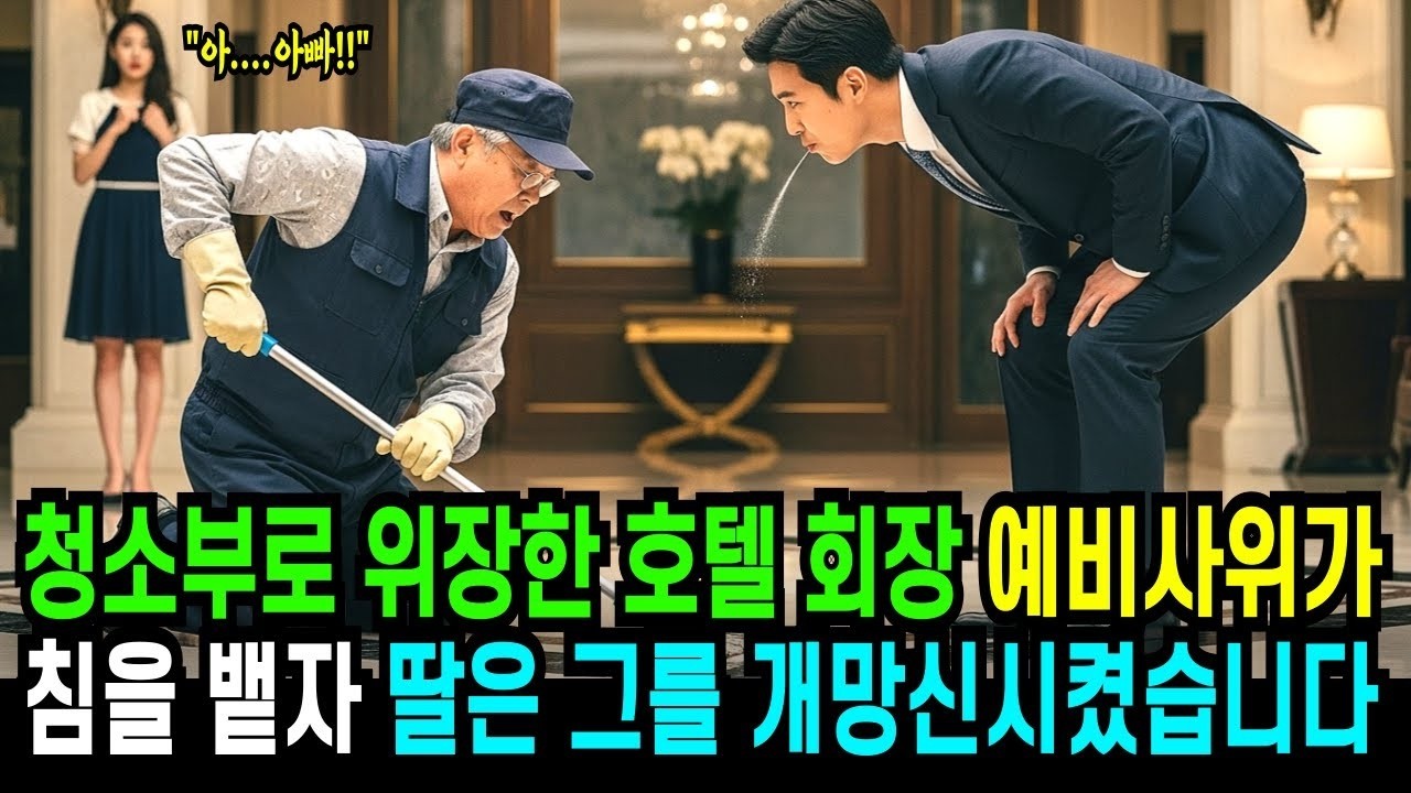 청소부로 위장한 호텔 회장에게 예비 사위가 말도 안된 행동을 한 순간 딸은 그를 개망신 시켰습니다
