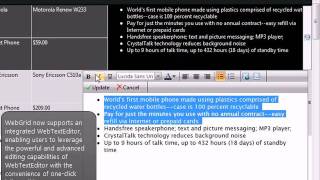 WebGrid - WebTextEditor Custom Editor Wealth