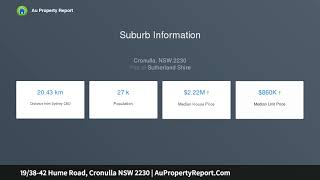 19/38-42 Hume Road, Cronulla NSW 2230 | AuPropertyReport.Com 19/38-42 Hume Road, Cronulla NSW 2230 | AuPropertyReport.Com