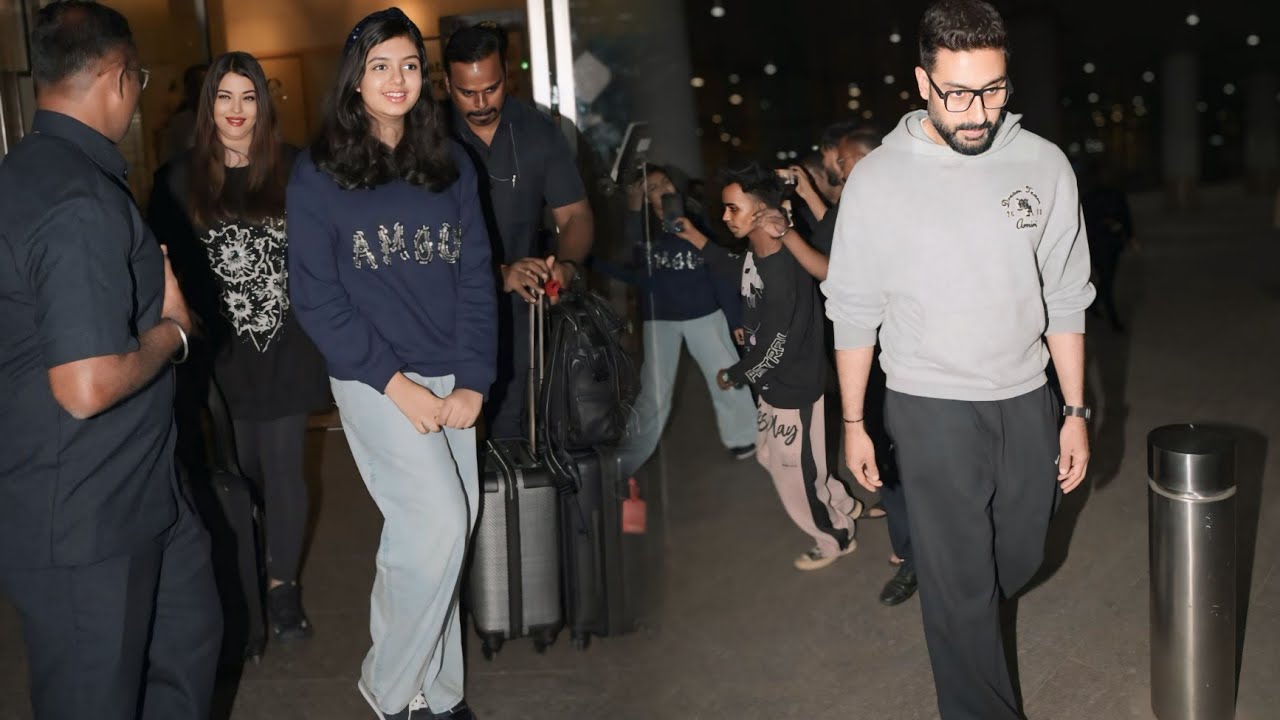 Abhishek, Aishwarya, and Aaradhya Bachchan Return to Mumbai – Spotted at the Airport