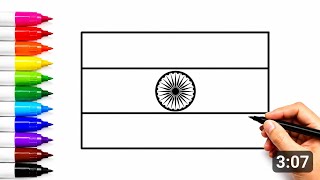 Independence Day Drawing For Kids / Flag Drawing / Indian Flag Drawing / Independence Day Drawings