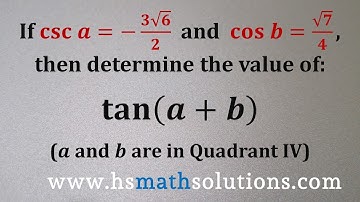 Evaluating Trigonometric Expressions Given Exact Values and Quadrants (Example)