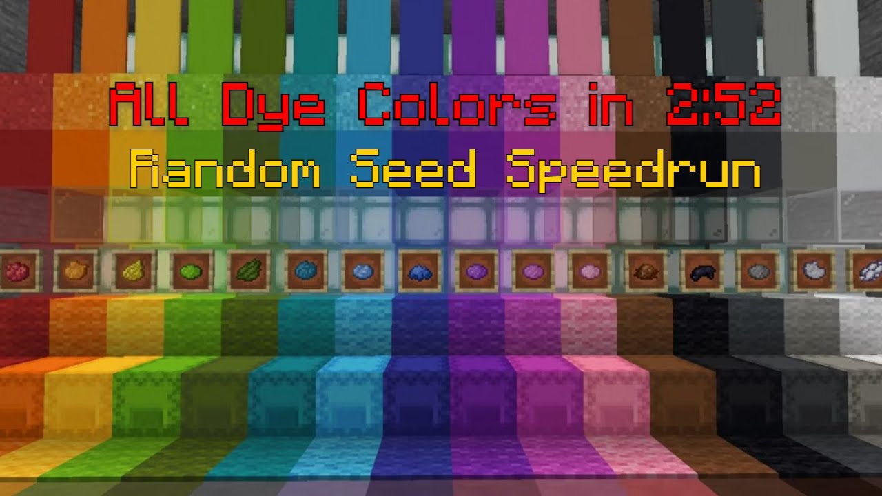 [WR] Minecraft Bedrock: All Dyes Random Seed in 2:52 - YouTube