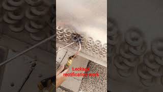 how to solve PAC  unit condenser  leckage job #hoteljobs #saudiarabia #ac #condenser #welding