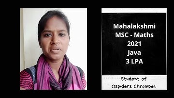 Successfully placed as a Java Developer  | Student Review & Experience at QSpiders Chrompet