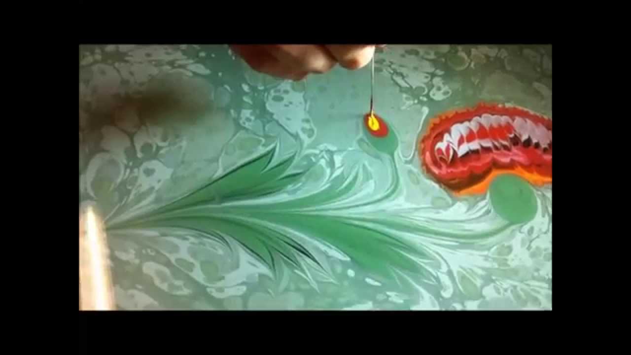 ebru sanati karanfil yapimi الرسم على الماء marbling kunst dem wasser flower drawing images ebru art beautiful flower drawings