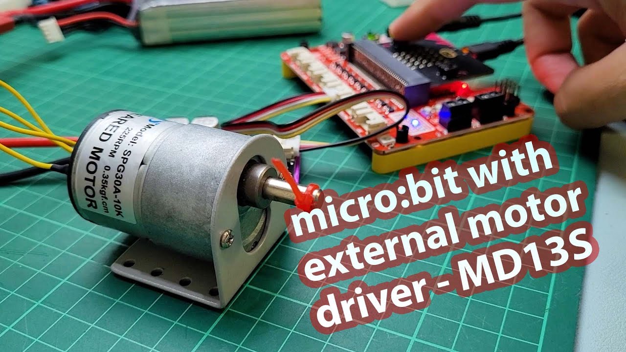 micro:bit with external motor driver - MD13S - YouTube