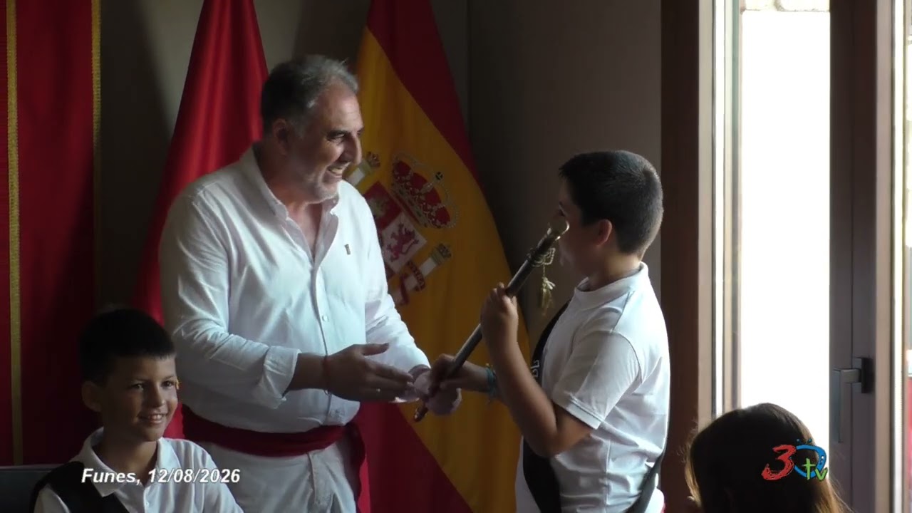 Funes, Fiestas 2026, Recepción Ayuntamiento Infantil y Ofrenda, 12/08/26