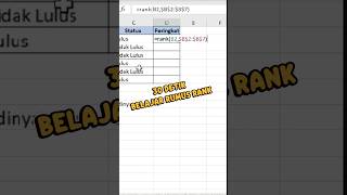 30 Detik bisa rumus rank #exceltutorial #rumusdasarexcel #exceltips