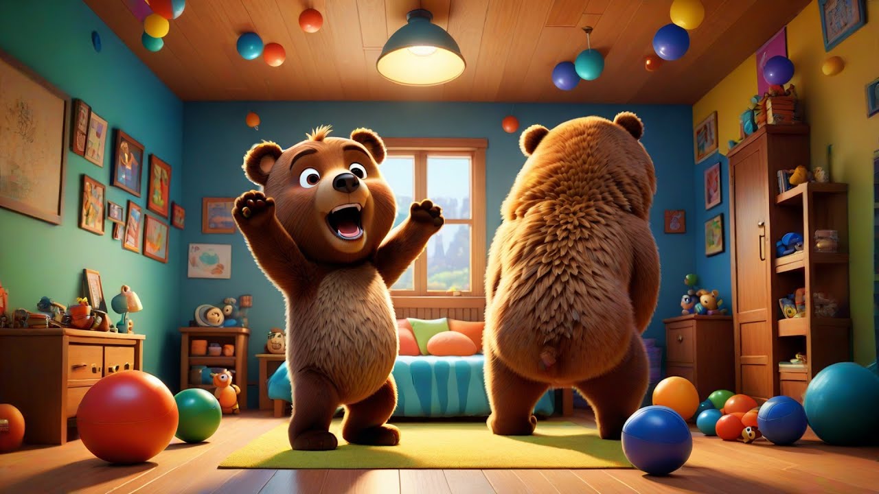 Three Little Bears Bounce on the Bed | Bear Song for Kids | Counting & Bedtime Nursery Rhyme